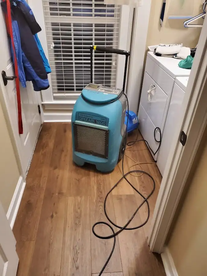 Commercial dehumidifier deployed for Flood Damage Cleanup in SeaTac